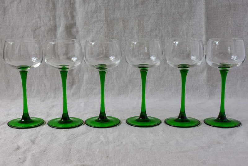 Green Stem Small Wine Glasses