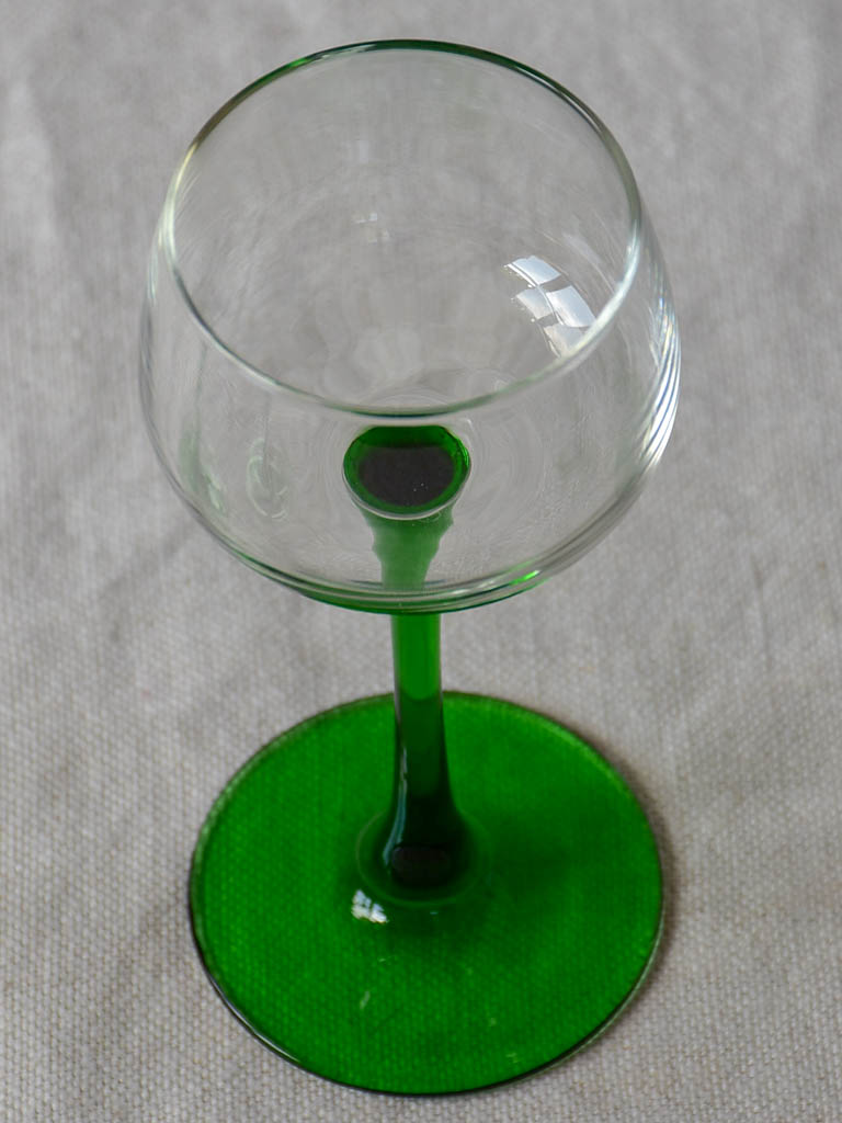 6 Alsatian wine glasses with green stems – Chez Pluie