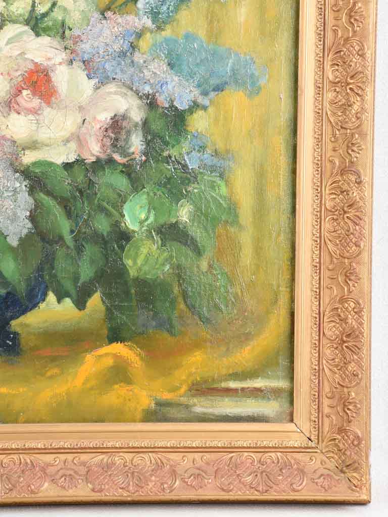 Antique floral still life - oil on canvas, Via Martin (1879-1967) - 28¾ x 34¼"