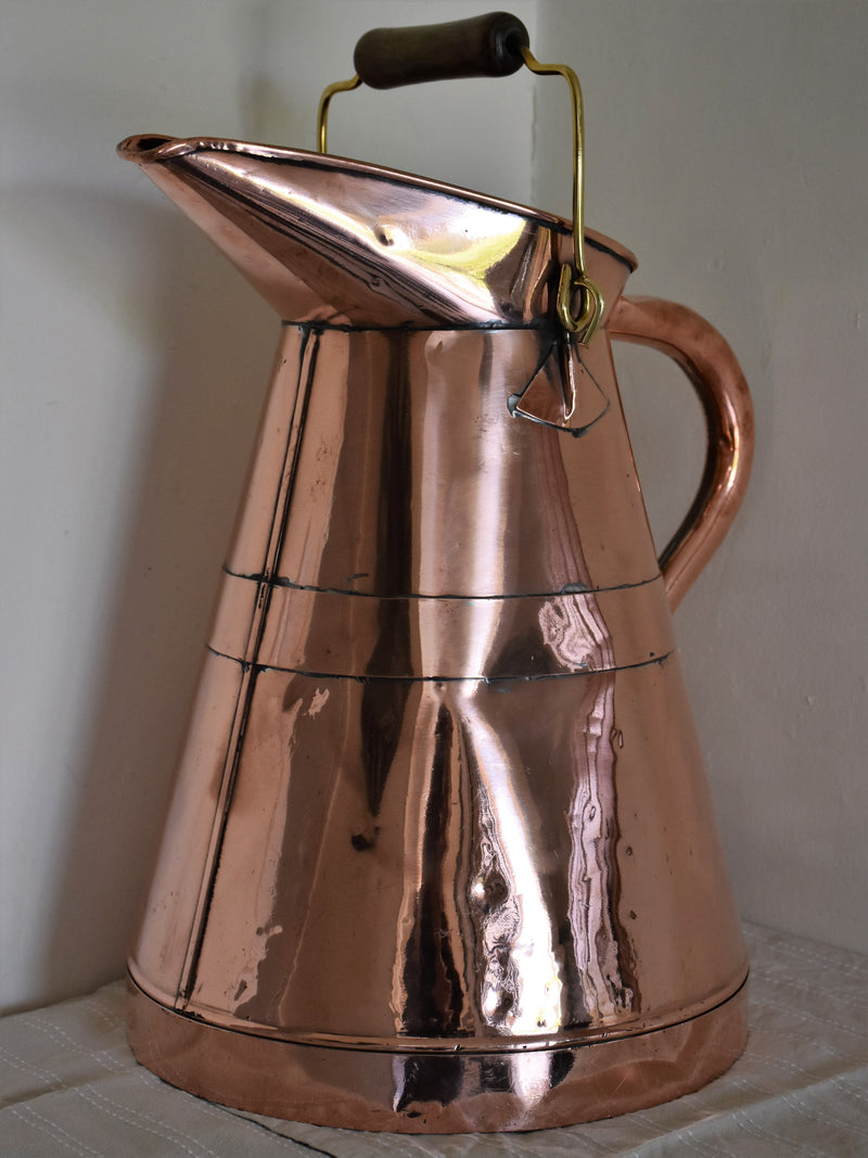 Antique French copper wine maker's pitcher
