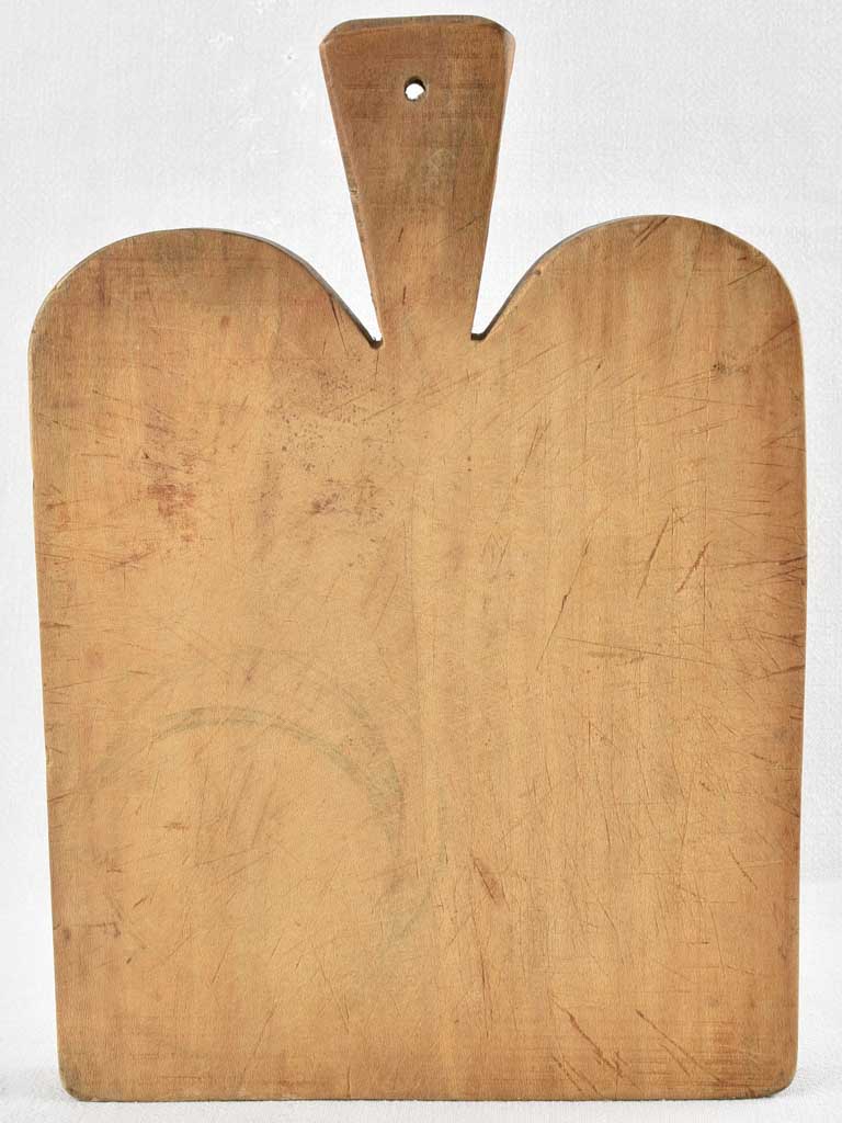 Large Antique French cutting board - with round shoulders 15¼" x 10¾"