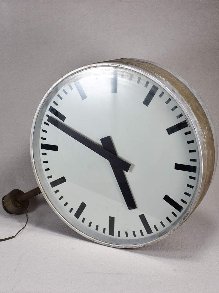 Large vintage Swiss clock from a train station with two faces 25¼"