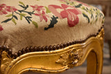 Antique Louis XV style stool - gilded