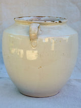 Early 20th century French preserving pot with white glaze 9"