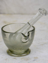 Antique Miniature Blown Glass Mortar Pestle