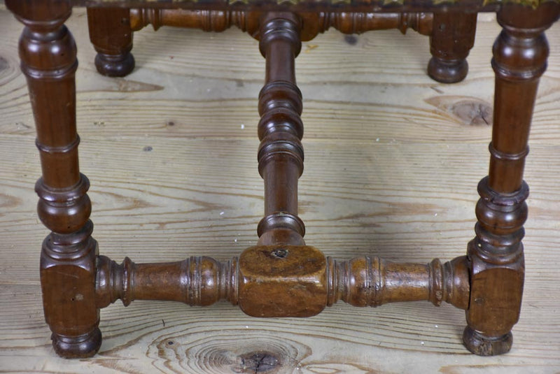 18th Century French stool with original cross-stitch upholstery