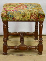 18th Century French stool with original cross-stitch upholstery