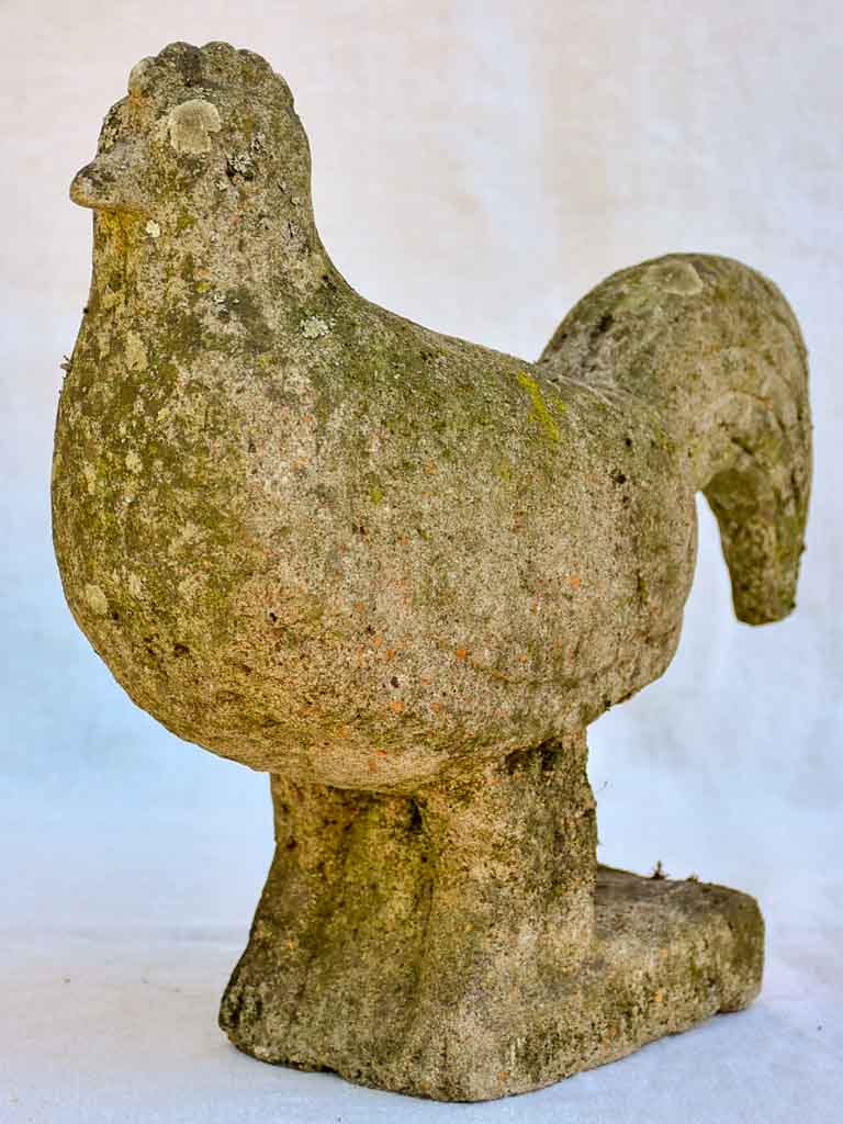 Early 20th century stone garden sculpture of a hen
