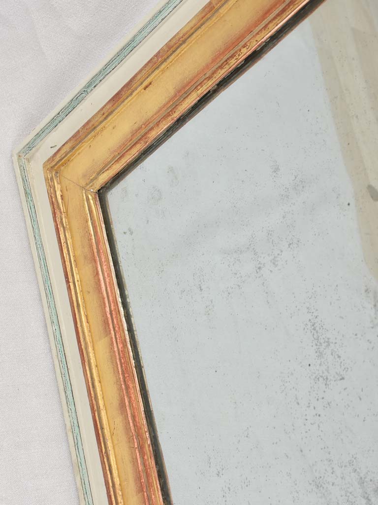 19th century mirror with gilded & painted frame - rectangular 53¼"