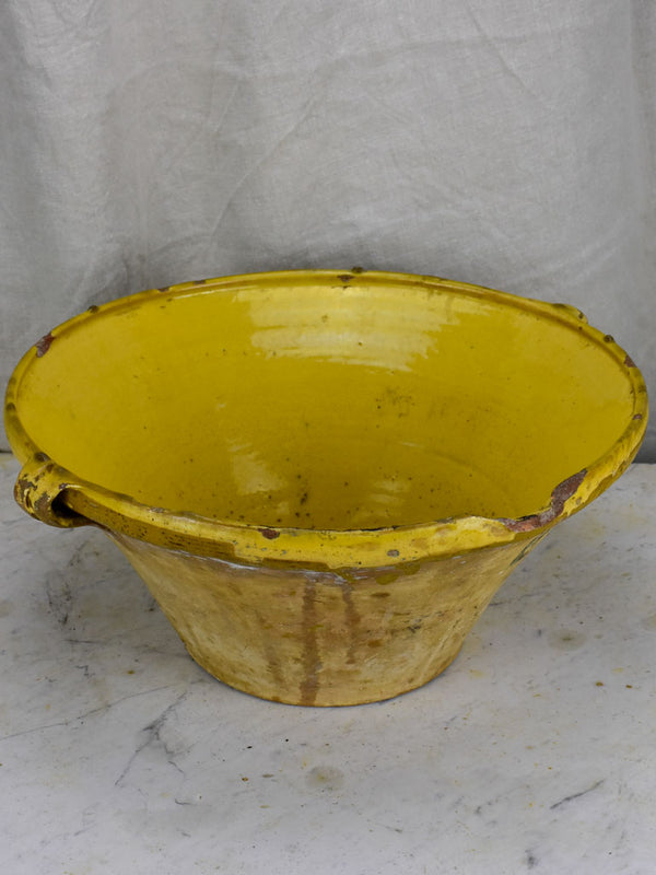 Late 19th Century French tian with yellow glaze