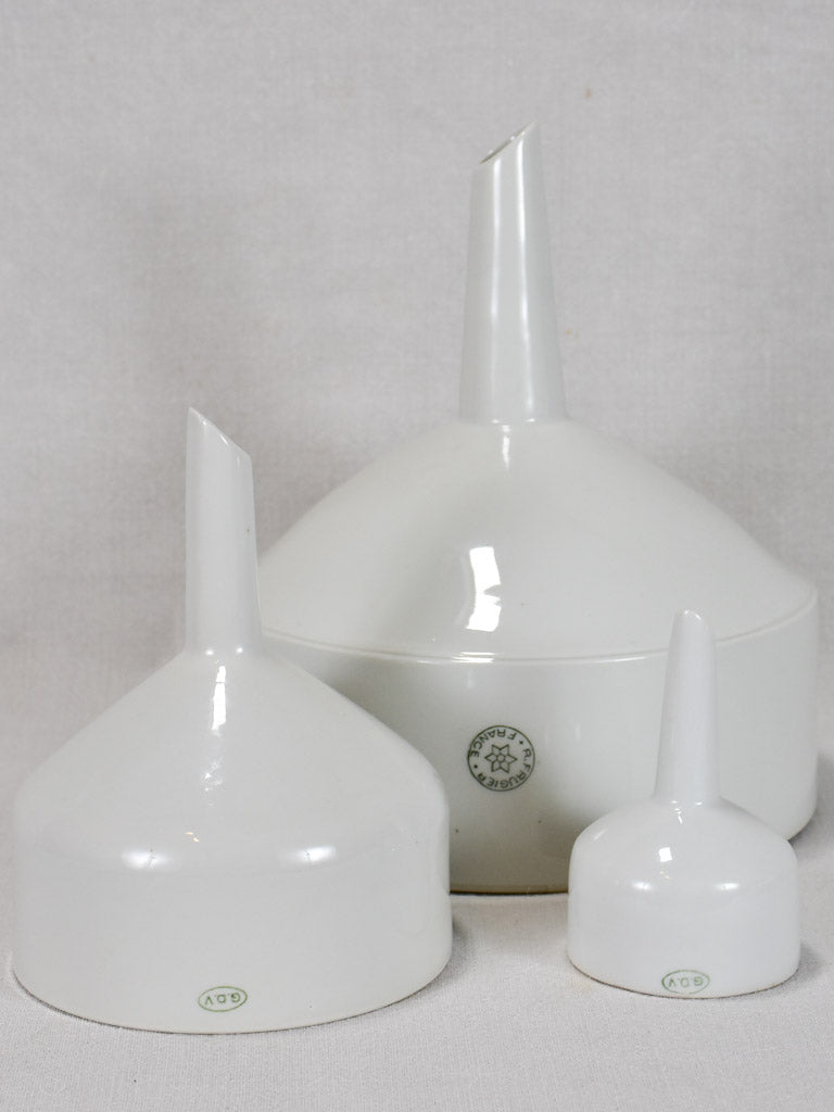 Vintage Frugier Porcelain Sieve Funnels Collection