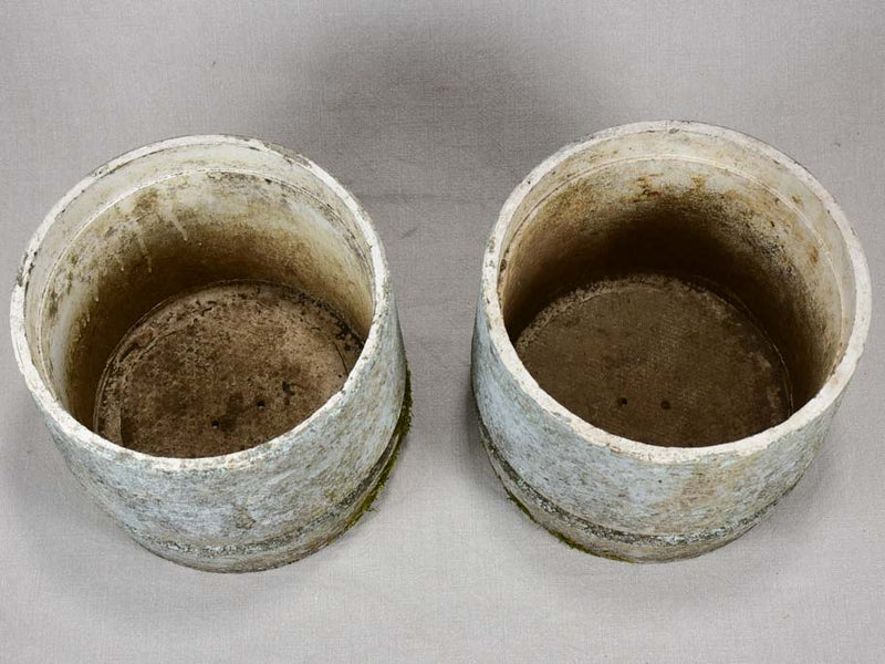 Rare pair of round Willy Guhl flower pots 11"