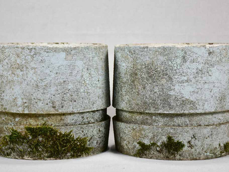Rare pair of round Willy Guhl flower pots 11"