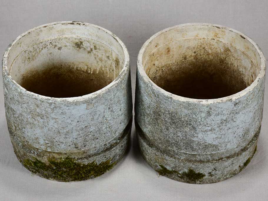 Rare pair of round Willy Guhl flower pots 11"