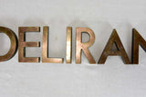 Collection of mid century Bronze letters DELIRANT 5½"