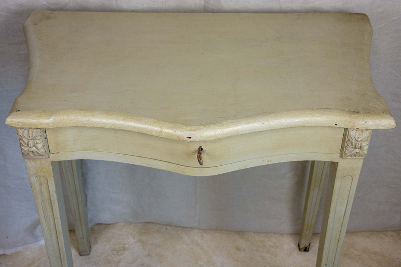 Small vintage French curved console with drawer