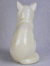 Early 20th Century ornament of a white cat - Sarreguemines faience 9½"