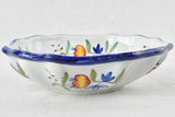Antique French ceramic bowl - hand painted - 11½"