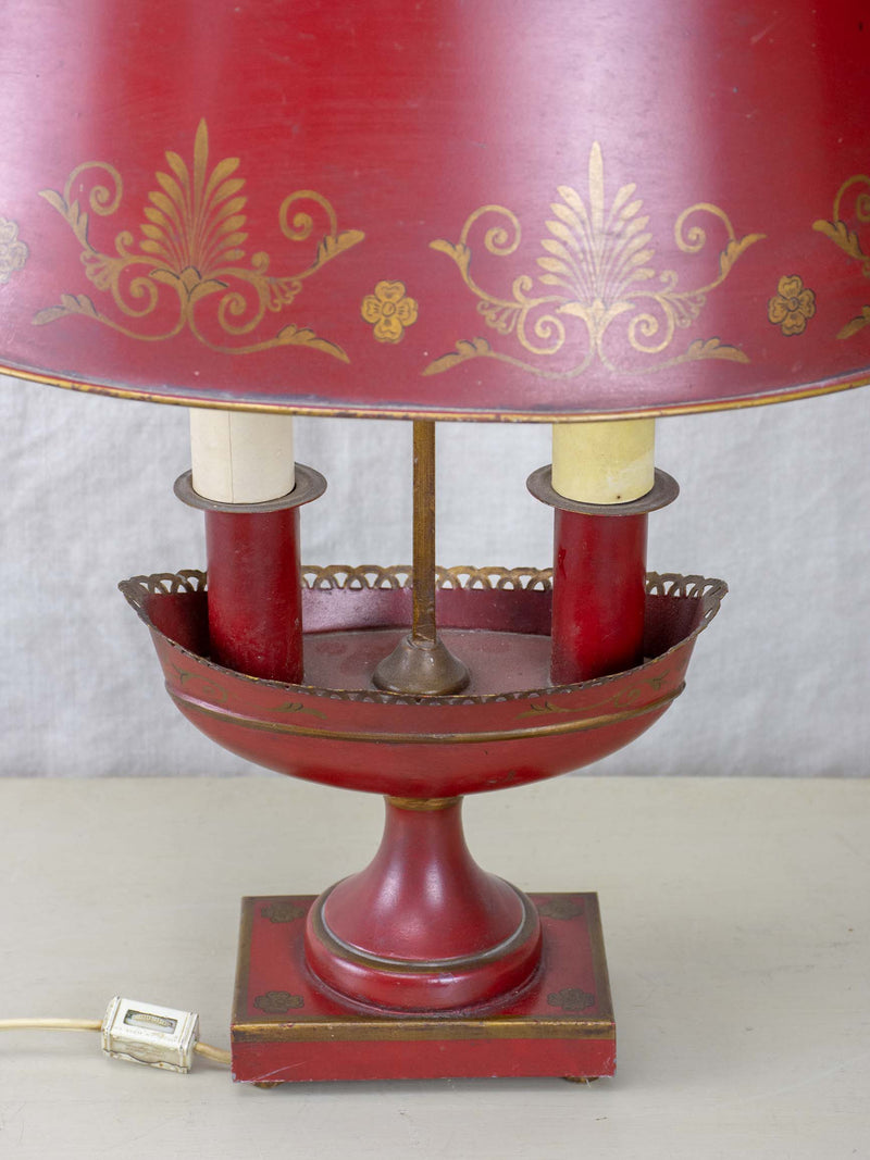 Mid-century English tole bouillotte lamp