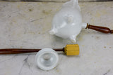 Antique French porcelain hot chocolate jug with stirrer