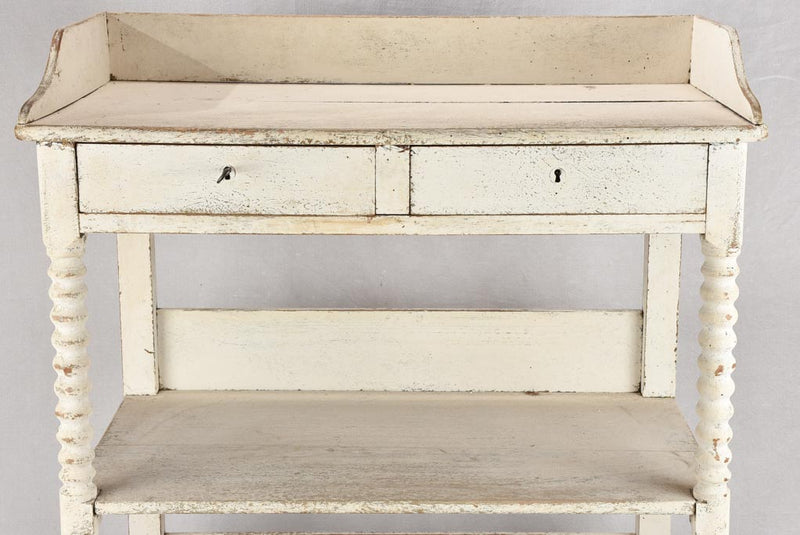Late 19th century shelving unit with white patina