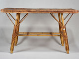 Vintage rattan side table 36¼" x 18½"