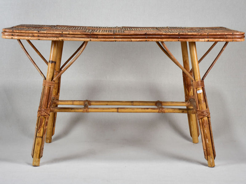 Vintage rattan side table 36¼" x 18½"