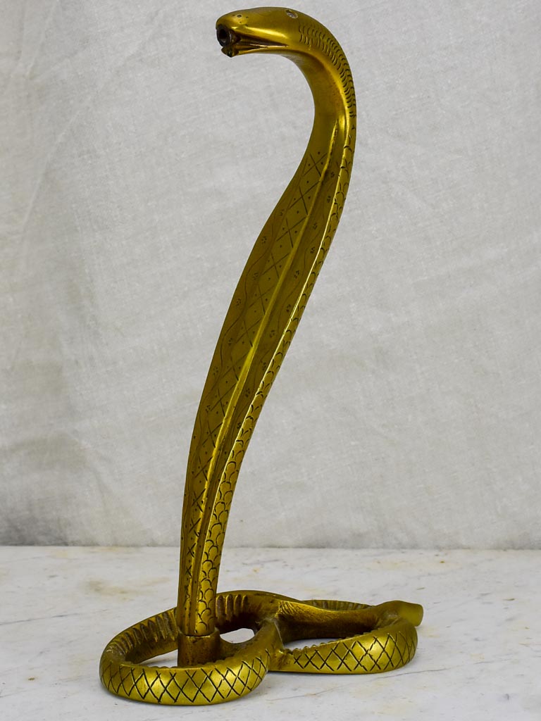 Vintage French bronze cobra artwork