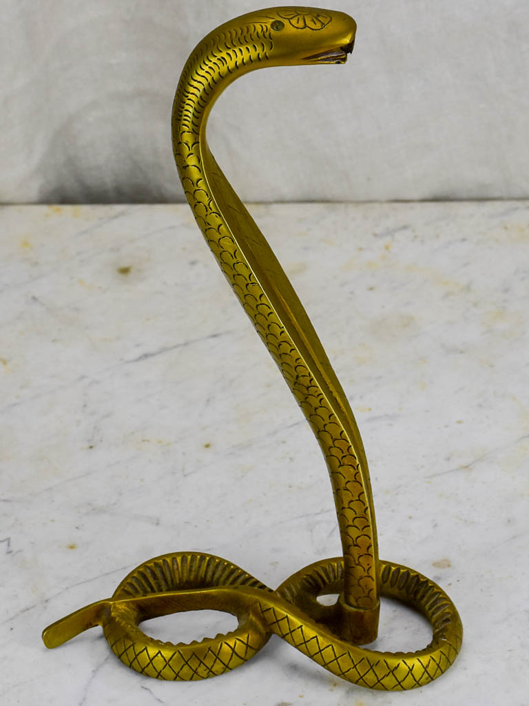 Elegant antique bronze snake decor