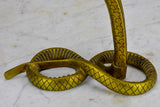 Vintage artistic bronze snake figurine