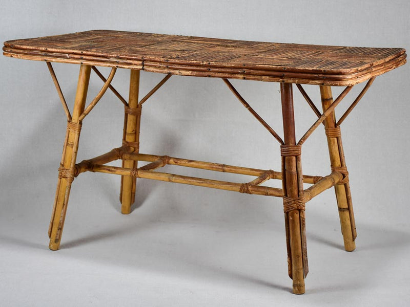 Vintage rattan side table 36¼" x 18½"