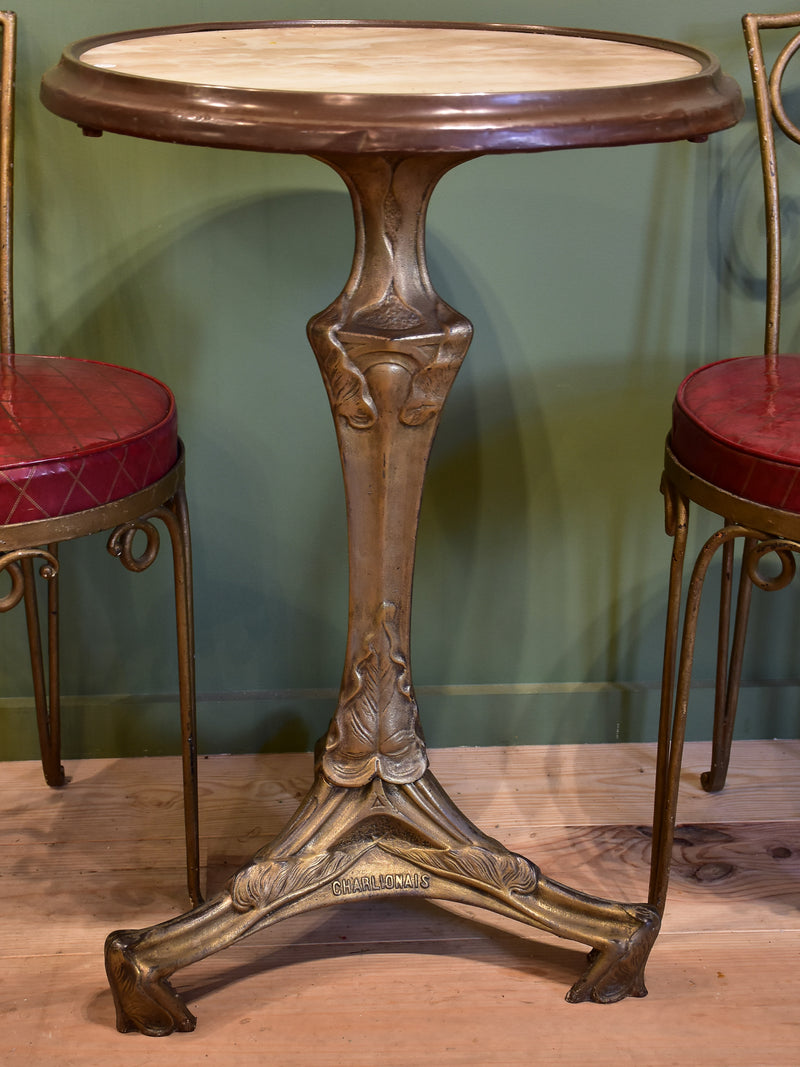 Alabaster bistro table attributed to Hector Guimard (1867-1942)