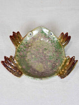 Ceramic frog-shaped ashtray/vide-poche 8¾"