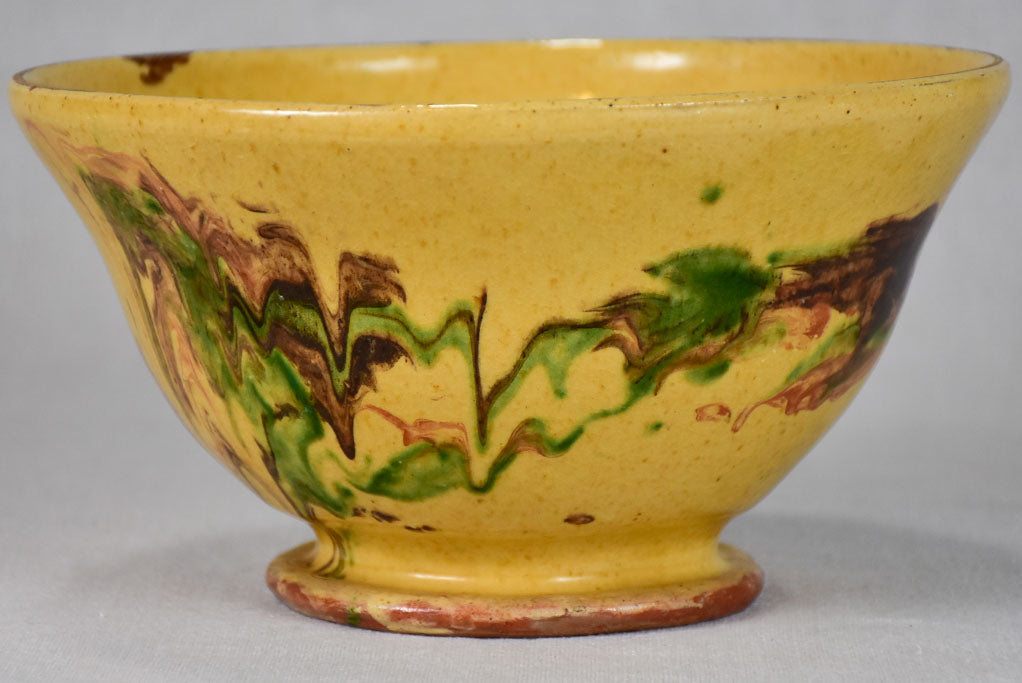 Antique French bowl with marble effect 9"