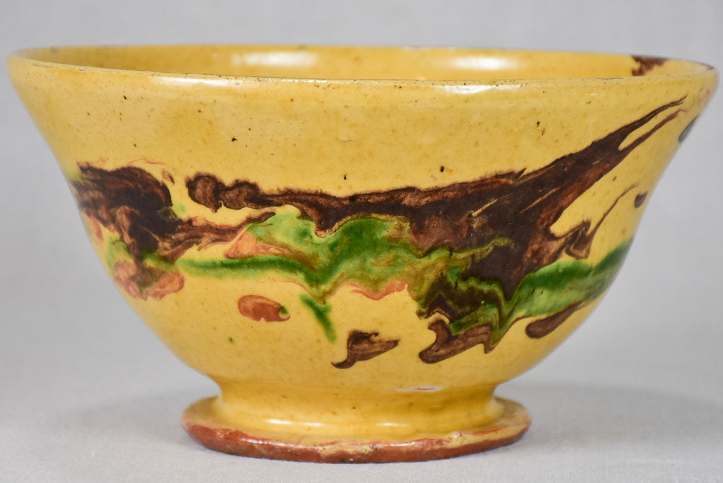 Antique French bowl with marble effect 9"