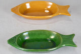 Two fish-shaped aperitif nut/olive/sardine bowls 9½"