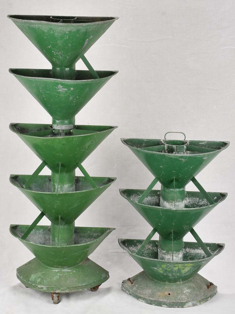 Vintage Zinc Florist Presentation Vases