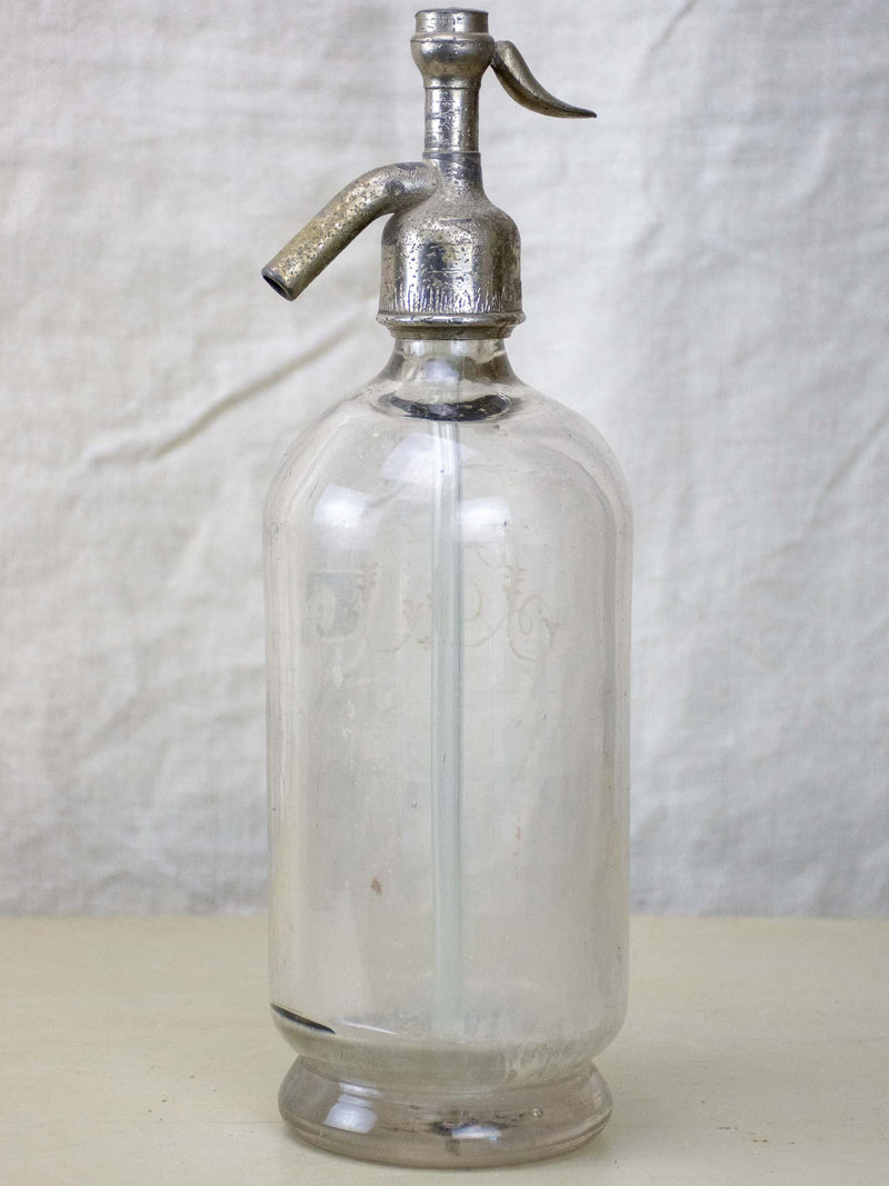 Antique French Seltzer bottle - clear