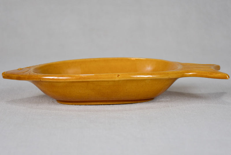 Two fish-shaped aperitif nut/olive/sardine bowls 9½"