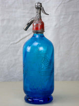 Antique French blue Setlzer bottle - J. Ribot