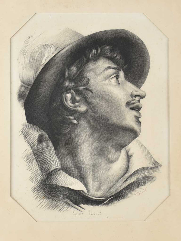 Large portrait of a man wearing a hat, Henry Cassagne 35½" x 28¾"