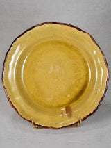 Antique French plate from Dieulefit with yellow glaze 11½"