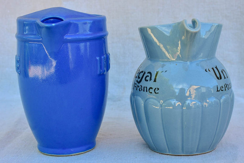 Collection of eight 1930's Pastis water pitchers