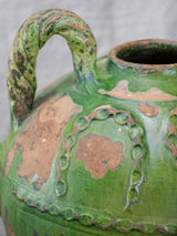 Large 18th Century French water pot with green glaze