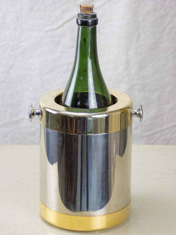 Vintage wine cooler - chrome and brass