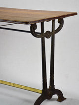 Antique French bistro table with oak top and cast iron base 25¼" x 51¼"