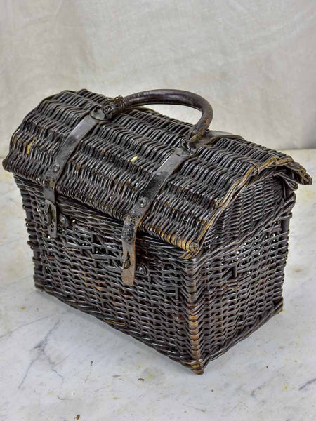 Late 19th century French market basket - black wicker 11 – Chez Pluie