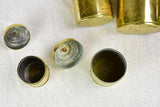 Set of six antique French spice jars - brass