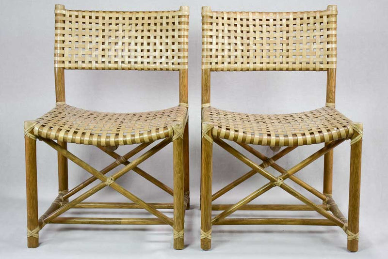 Four woven leather chairs from the 1960's John McGuire