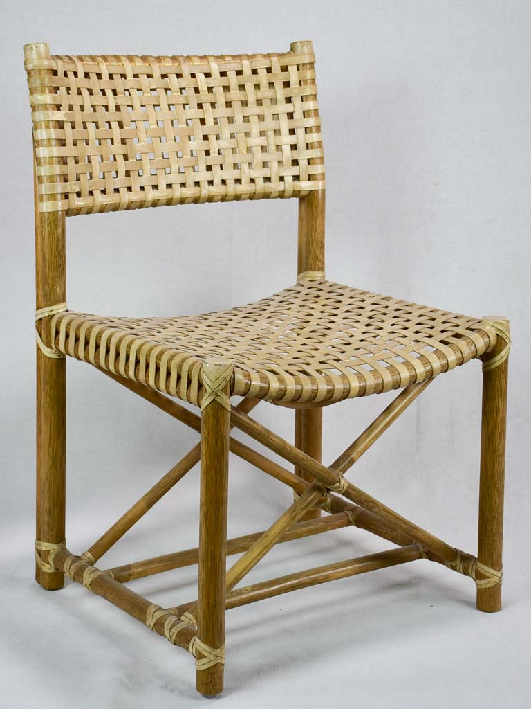 Four woven leather chairs from the 1960's John McGuire